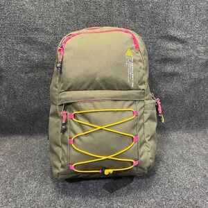 Vans 508945 Olive Green/Red 66 Supply Backpack VN0A4S8UKCZ Hiking Bungee Daypack